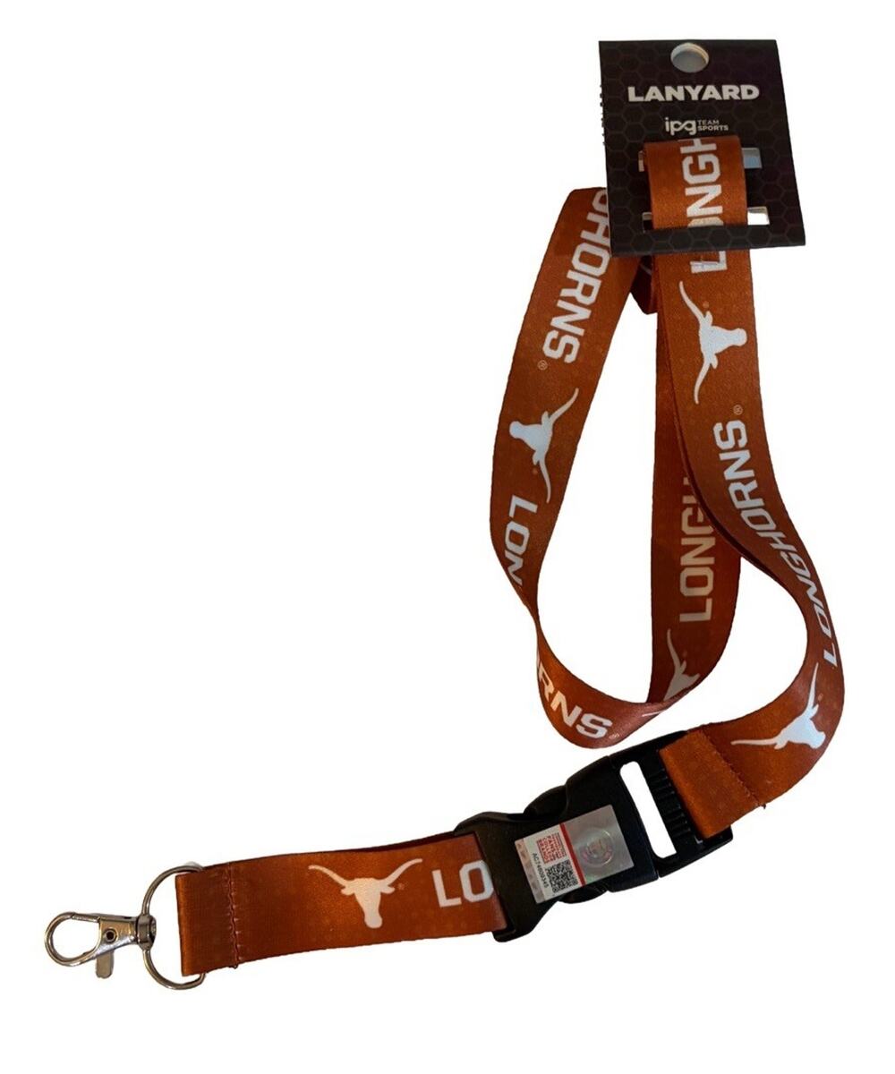 Texas Longhorns NCAA Breakaway Lanyard Detachable Buckle Keychain ID Badge New